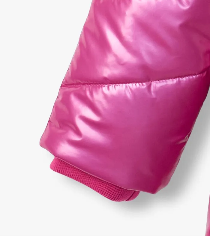 Girls Fuschia Star Puffer Jacket Hatley