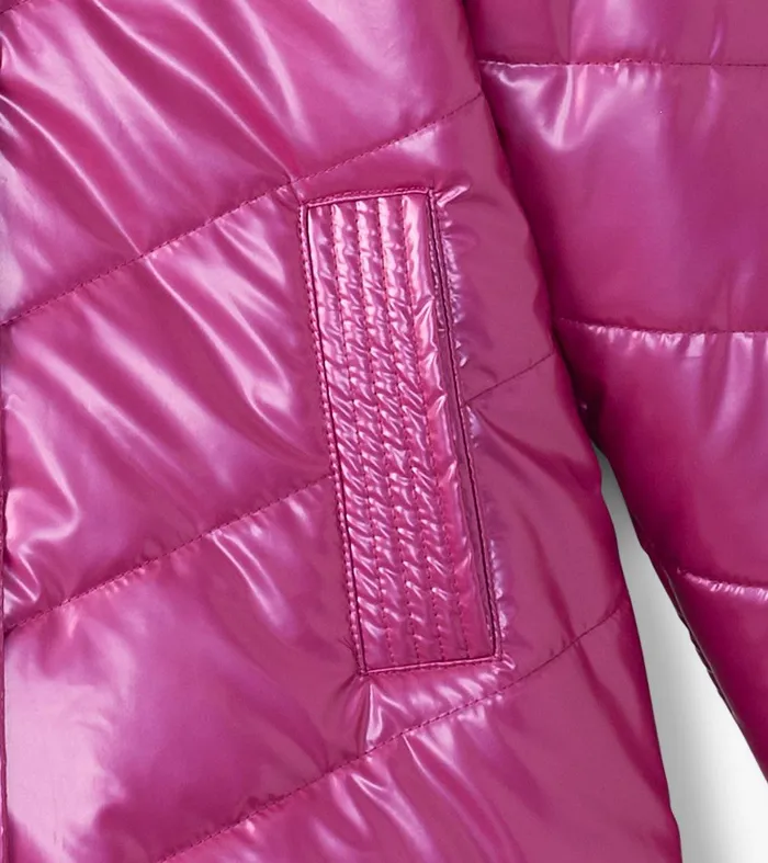 Girls Fuschia Star Puffer Jacket Hatley