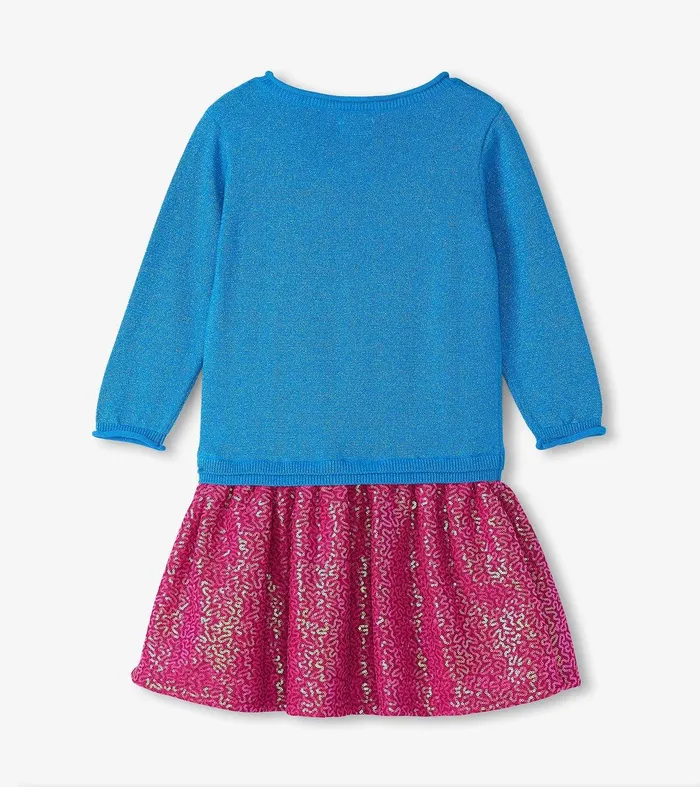 Girls Hearts Dropped Waist Sweater Dress Hatley