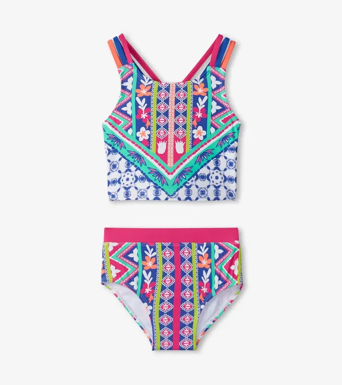Girls Kaleidoscope TwoPiece Crop Top Bikini Set Hatley