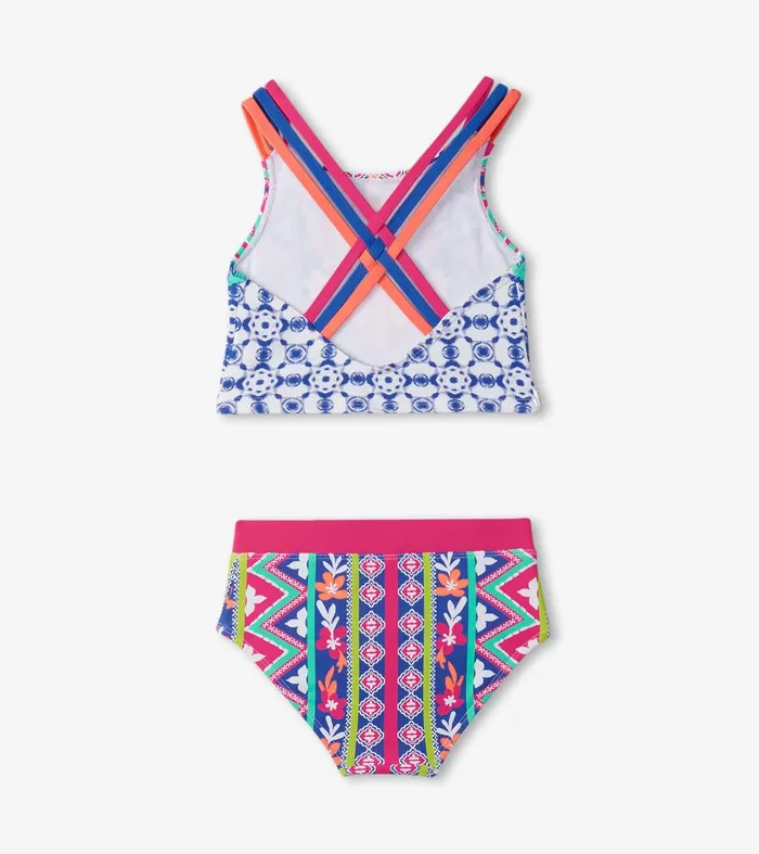 Girls Kaleidoscope TwoPiece Crop Top Bikini Set Hatley