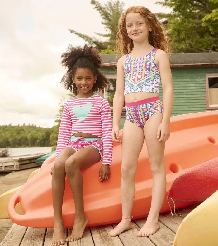 Girls Kaleidoscope TwoPiece Crop Top Bikini Set Hatley