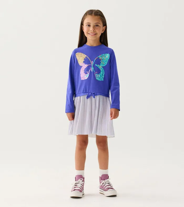 Girls Sequin Butterfly Skirt Dress Hatley