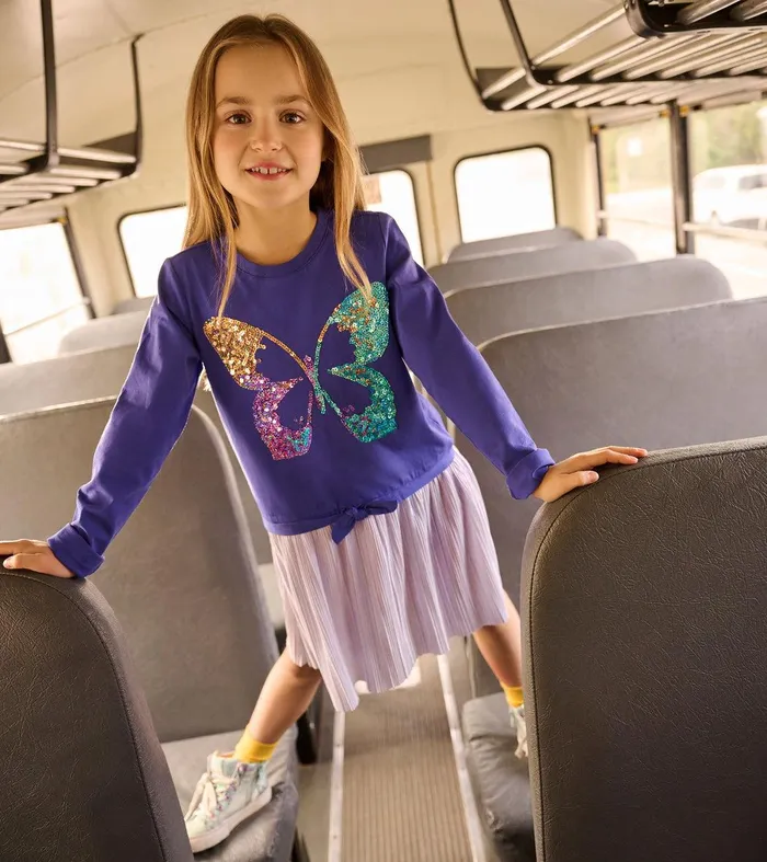 Girls Sequin Butterfly Skirt Dress Hatley
