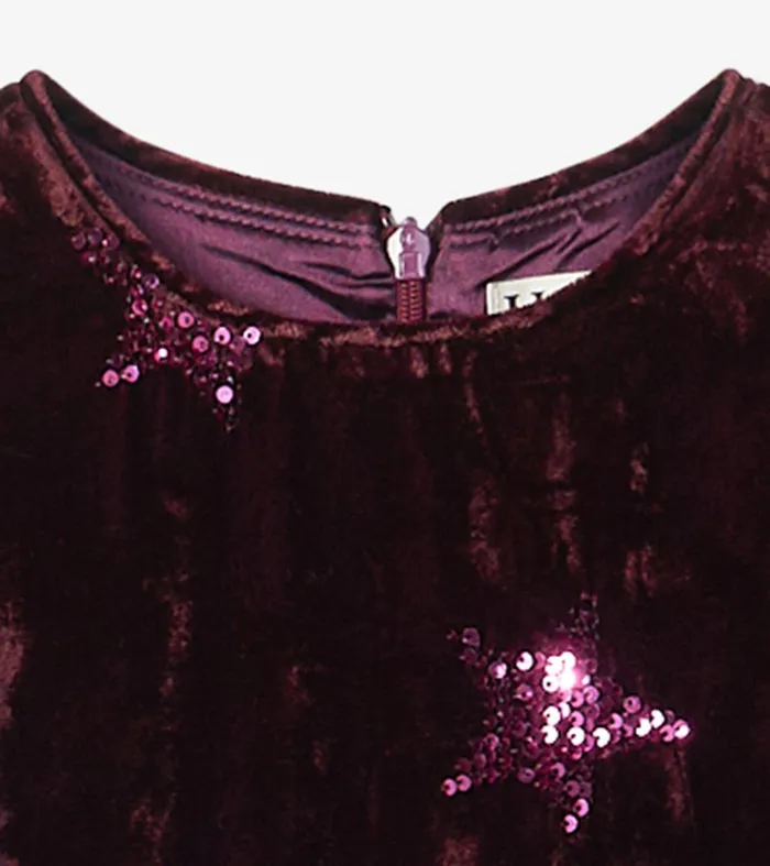 Girls Sequin Stars Velvet Dress Hatley