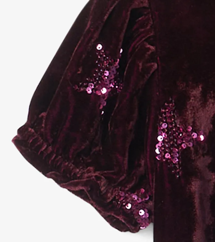 Girls Sequin Stars Velvet Dress Hatley