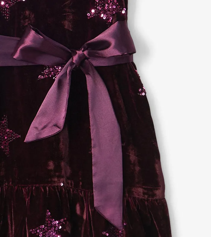 Girls Sequin Stars Velvet Dress Hatley