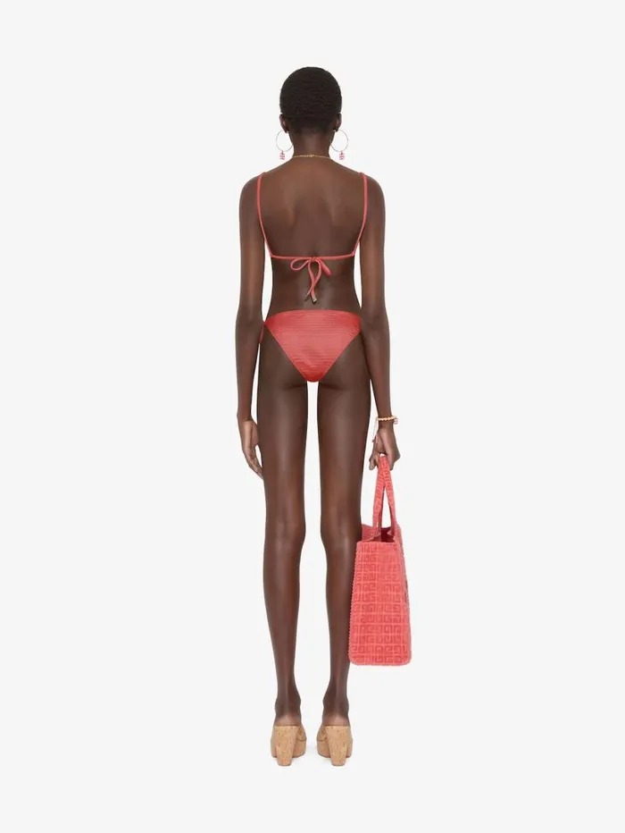 Givenchy 4G Bikini Top With Pearls Coral Women Swimwear