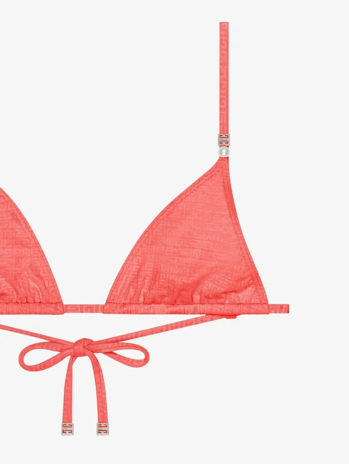 Givenchy 4G Bikini Top With Pearls Coral Women Swimwear