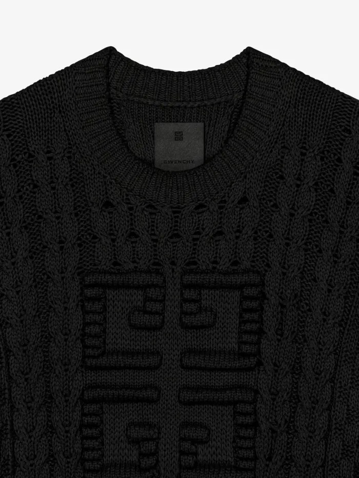 Givenchy 4G Cableknit Sweater Black Men Knitwear