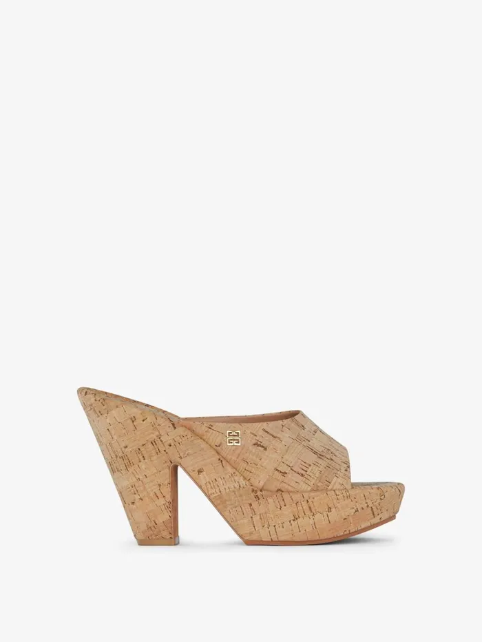 Givenchy 4G Doll Mules In Cork Natural Women Slides and Sandals