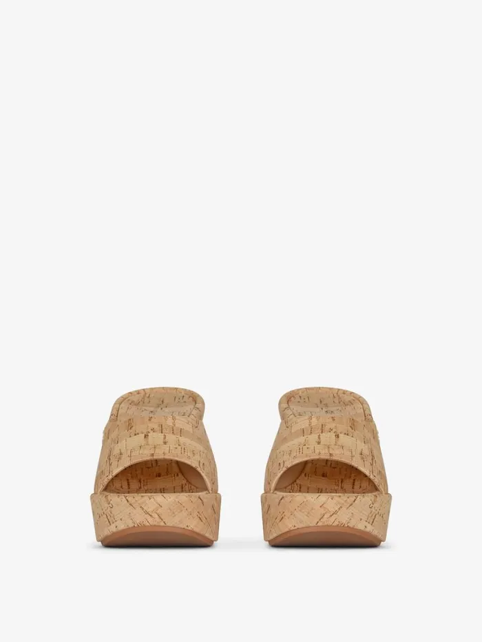 Givenchy 4G Doll Mules In Cork Natural Women Slides and Sandals Givenchy 4G Doll Mules In Cork Natural Women Slides and Sandals
