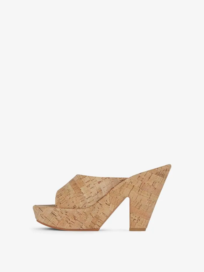 Givenchy 4G Doll Mules In Cork Natural Women Slides and Sandals Givenchy 4G Doll Mules In Cork Natural Women Slides and Sandals