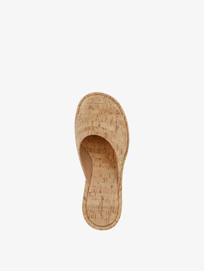 Givenchy 4G Doll Mules In Cork Natural Women Slides and Sandals Givenchy 4G Doll Mules In Cork Natural Women Slides and Sandals