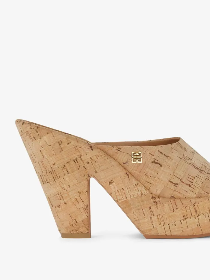 Givenchy 4G Doll Mules In Cork Natural Women Slides and Sandals Givenchy 4G Doll Mules In Cork Natural Women Slides and Sandals