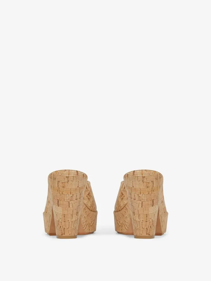 Givenchy 4G Doll Mules In Cork Natural Women Slides and Sandals Givenchy 4G Doll Mules In Cork Natural Women Slides and Sandals