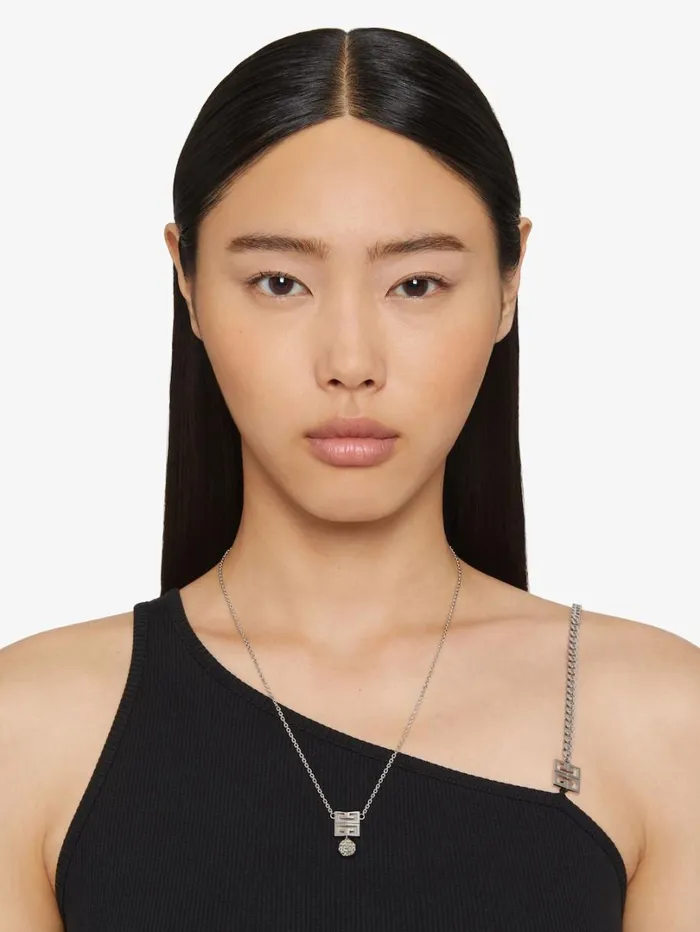 Givenchy 4G Necklace In Metal With Crystals Silvery Women Jewelry Givenchy 4G Necklace In Metal With Crystals Silvery Women Jewelry