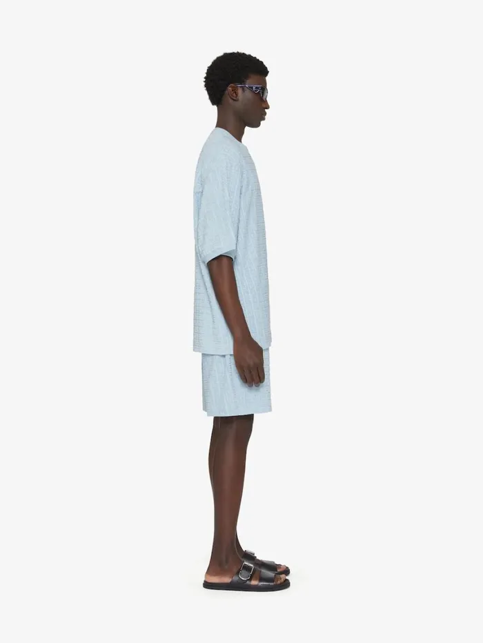Givenchy Bermuda Shorts In 4G Cotton Towelling Sky Blue Men Pants and Shorts