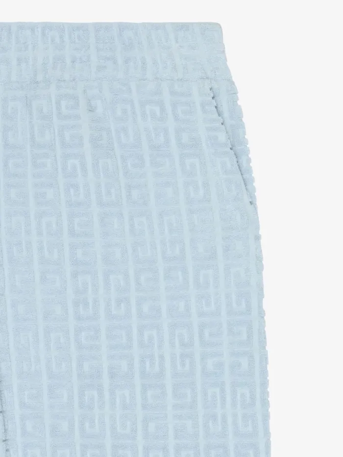 Givenchy Bermuda Shorts In 4G Cotton Towelling Sky Blue Men Pants and Shorts