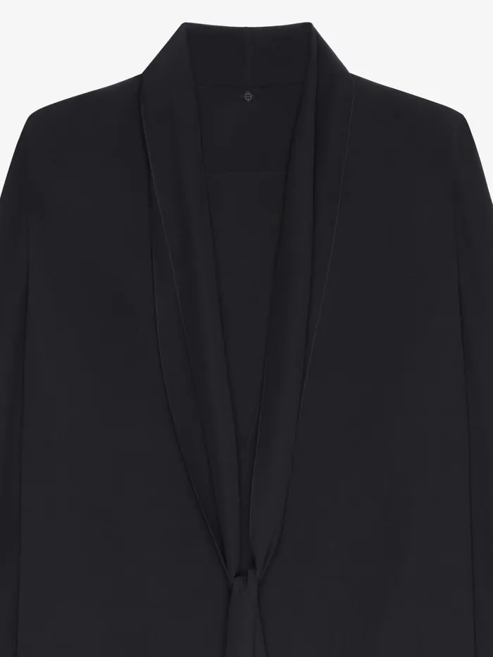 Givenchy Blouse In Silk With Long Removable Lavalliere Black Women Tops and Shirts