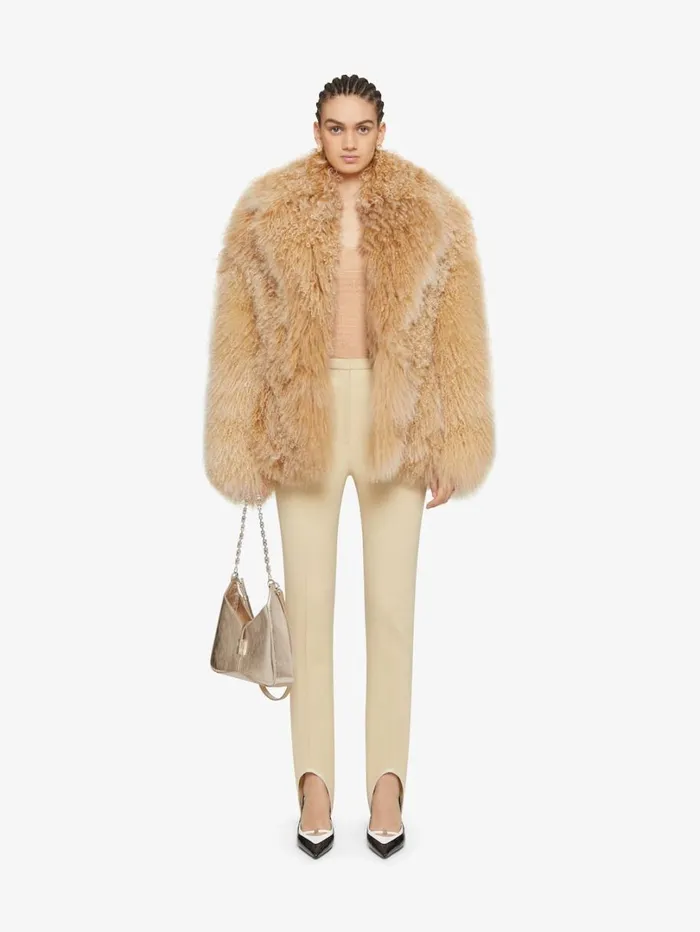 Givenchy Coat In Fur Desert Women Coats and Jackets