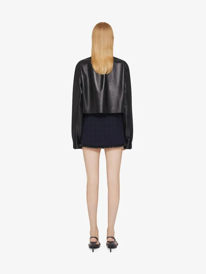 Givenchy Cropped Shirt In Leather With 4G Detail Black Women Tops and Shirts