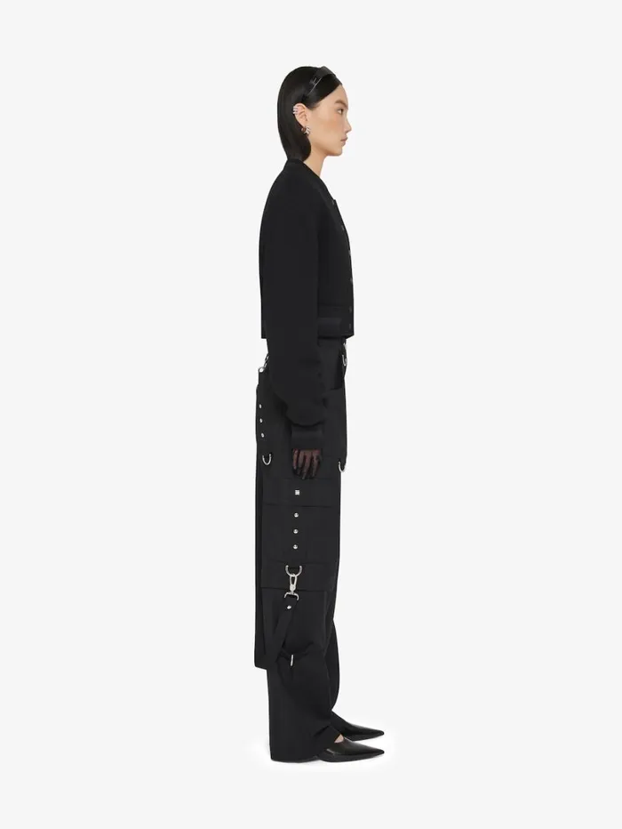 Givenchy Cropped Varsity Jacket In Wool With Rhinestones Black Women Outerwear and Blousons