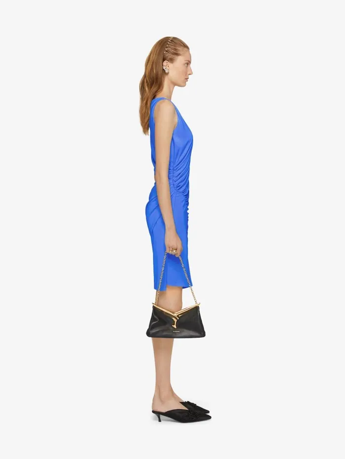 Givenchy Draped Dress In Crepe Iris Purple Women Dresses