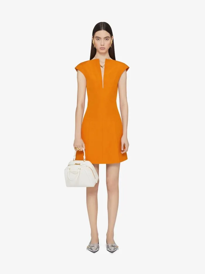 Givenchy Dress In Linen And Silk Dark Orange Women Dresses