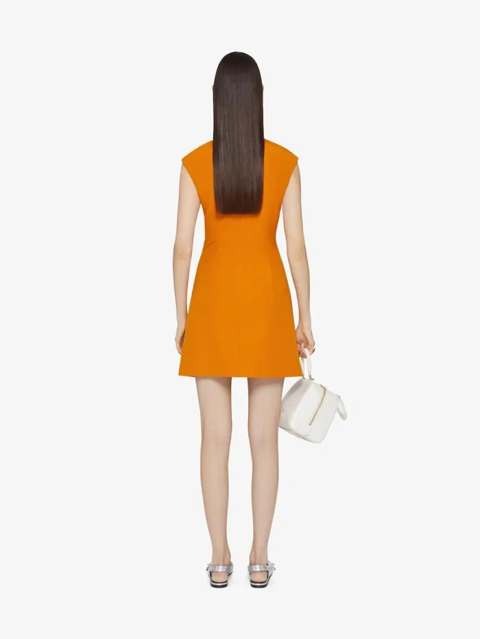 Givenchy Dress In Linen And Silk Dark Orange Women Dresses