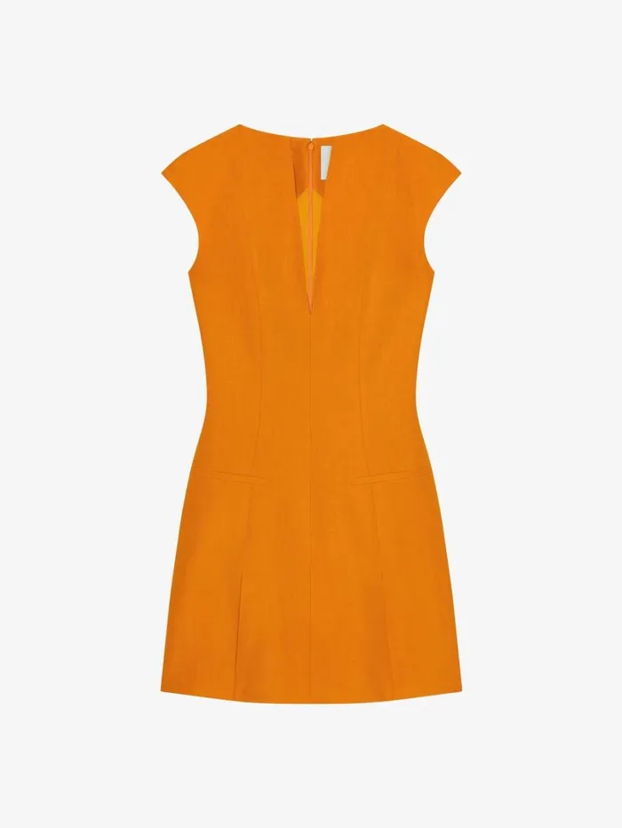 Givenchy Dress In Linen And Silk Dark Orange Women Dresses