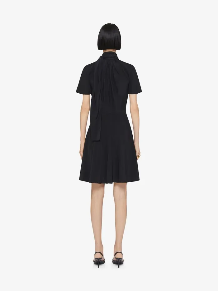 Givenchy Dress In Silk With Lavallire Black Women Dresses