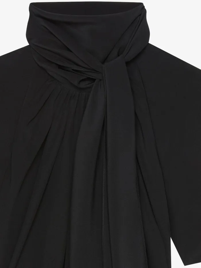 Givenchy Dress In Silk With Lavallire Black Women Dresses