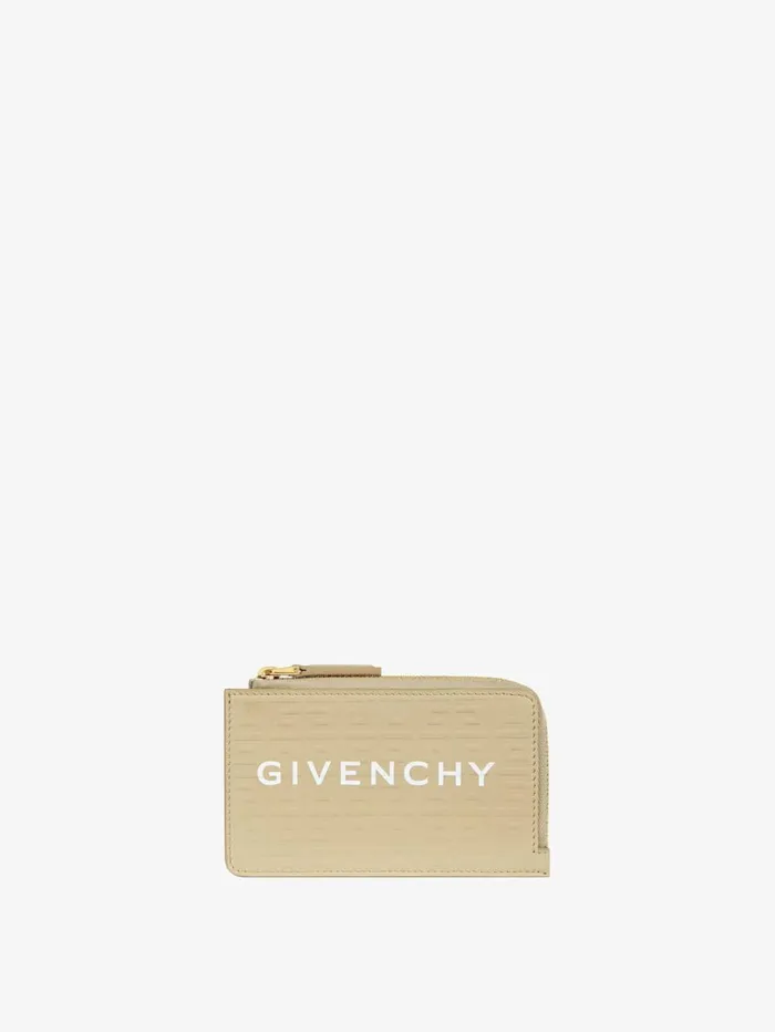 Givenchy GCut Zipped Cardholder In 4G Leather Natural Beige Women Wallets and Card Holders Givenchy GCut Zipped Cardholder In 4G Leather Natural Beige Women Wallets and Card Holders