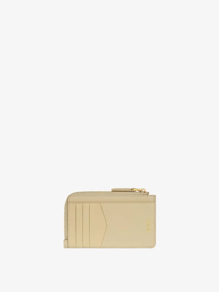 Givenchy GCut Zipped Cardholder In 4G Leather Natural Beige Women Wallets and Card Holders Givenchy GCut Zipped Cardholder In 4G Leather Natural Beige Women Wallets and Card Holders