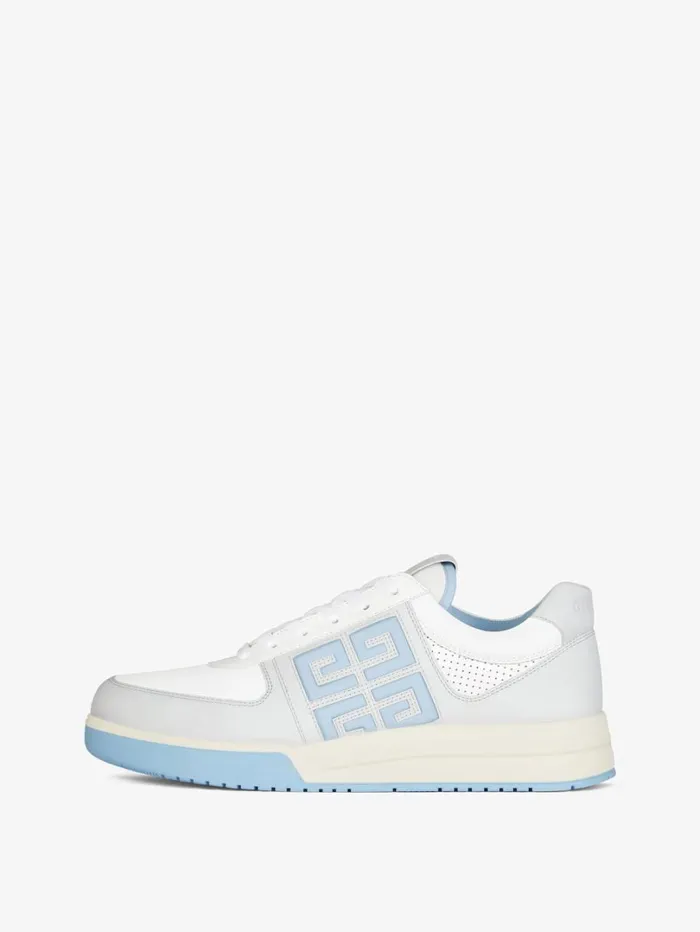 Givenchy G4 Sneakers In Leather And Perforated Leather Greyblue Men Sneakers Givenchy G4 Sneakers In Leather And Perforated Leather Greyblue Men Sneakers