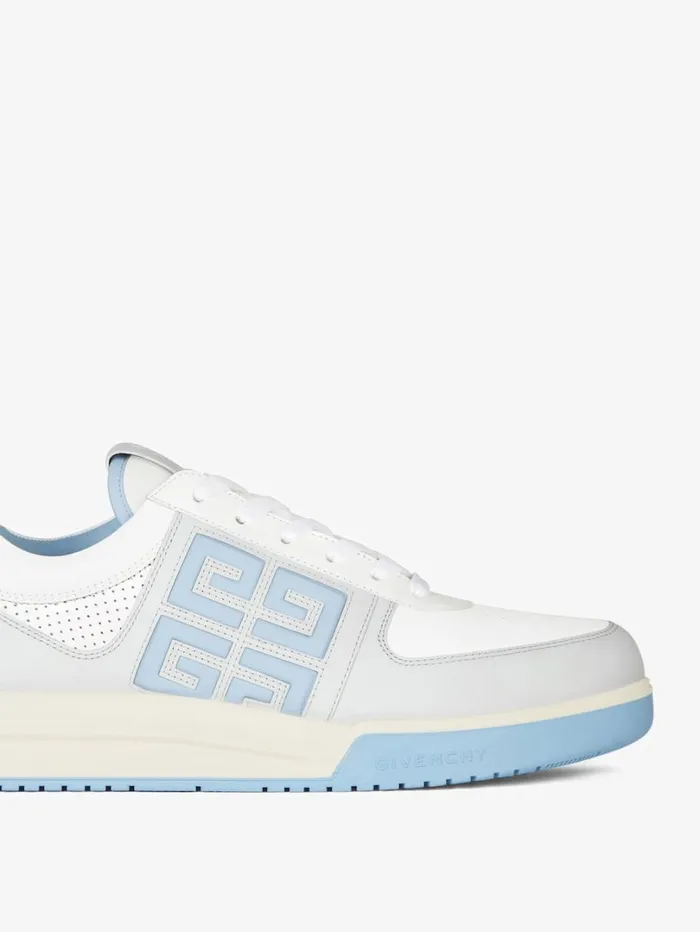 Givenchy G4 Sneakers In Leather And Perforated Leather Greyblue Men Sneakers Givenchy G4 Sneakers In Leather And Perforated Leather Greyblue Men Sneakers