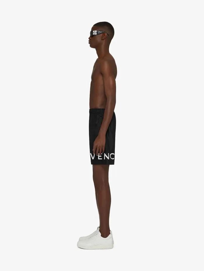 Givenchy GIVENCHY 4G Long Swim Shorts Blackwhite Men Pants and Shorts