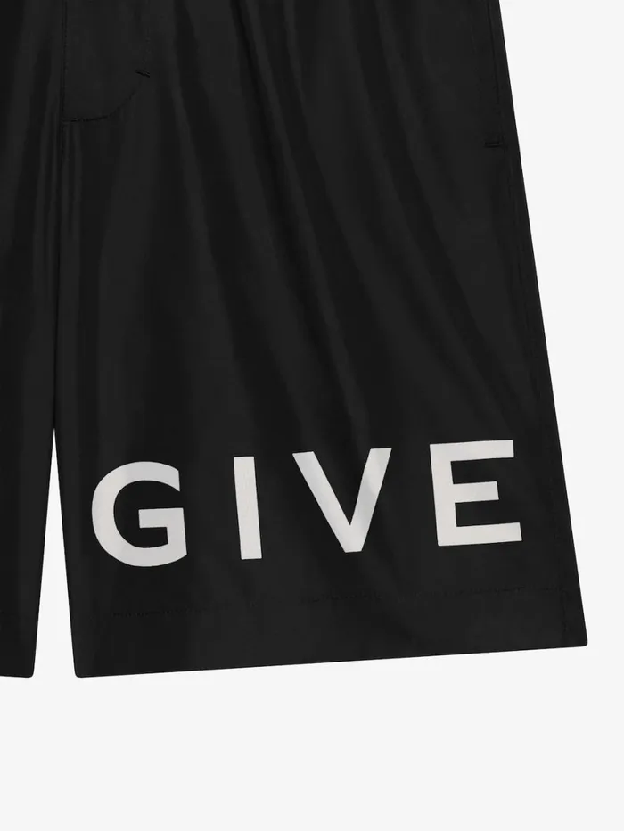Givenchy GIVENCHY 4G Long Swim Shorts Blackwhite Men Pants and Shorts