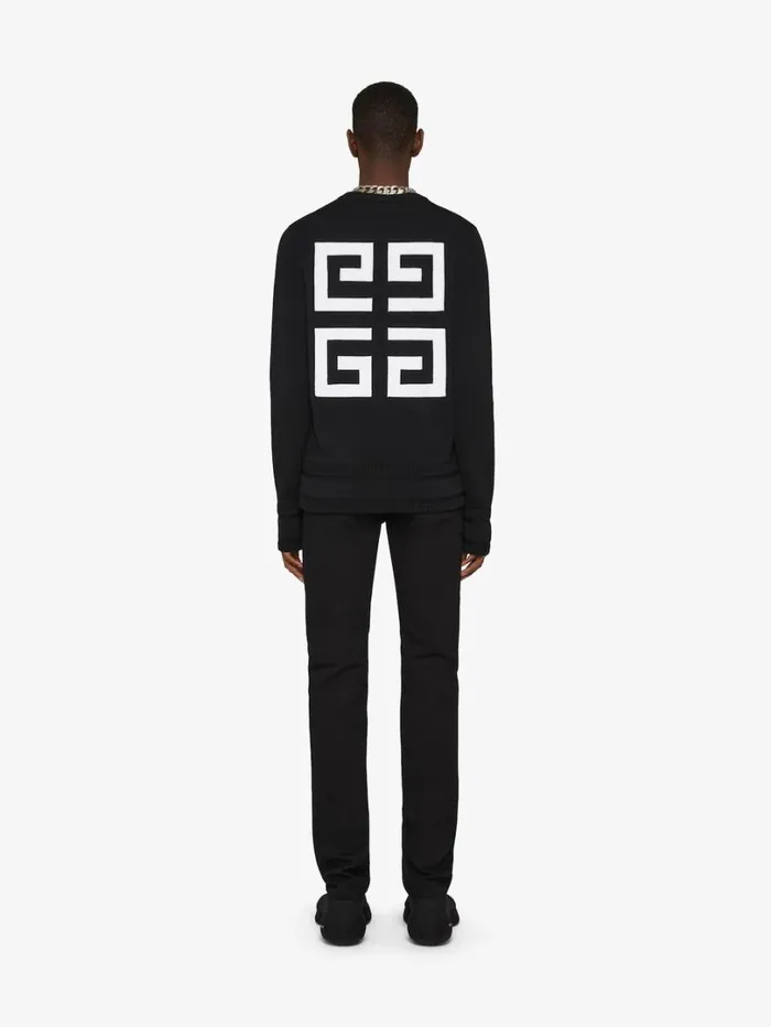 Givenchy GIVENCHY 4G Sweater In Knit Black Men Knitwear Givenchy GIVENCHY 4G Sweater In Knit Black Men Knitwear