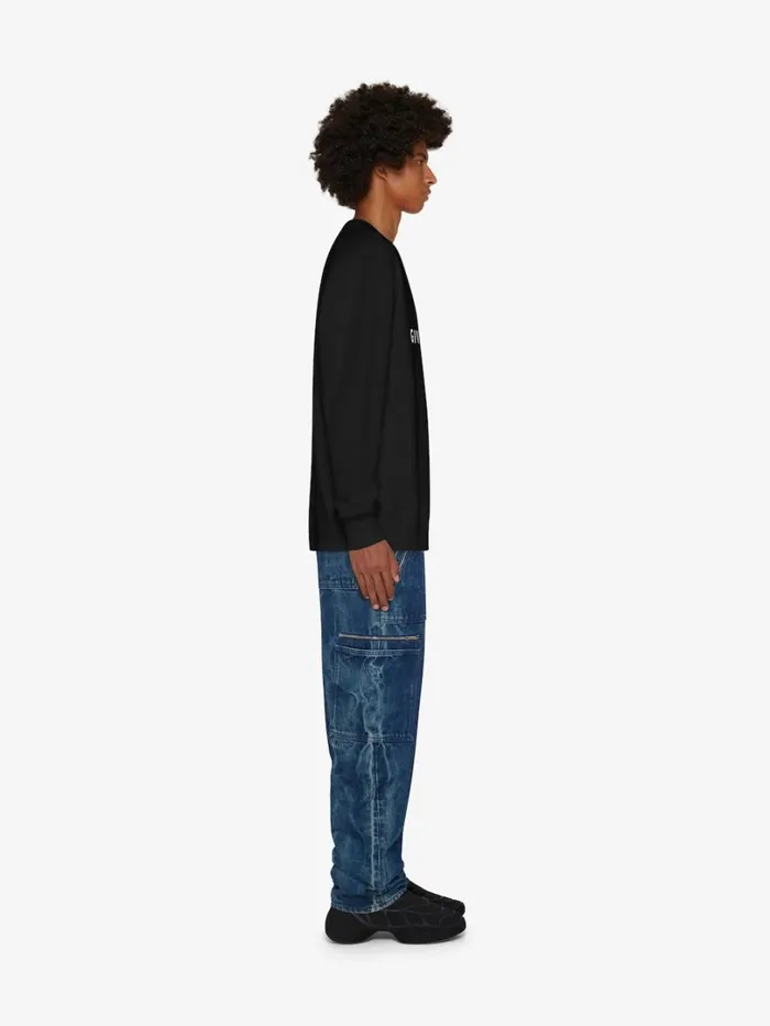 Givenchy GIVENCHY Archetype Slim Fit Sweatshirt In Fleece Black Men Sweatshirts and Hoodies