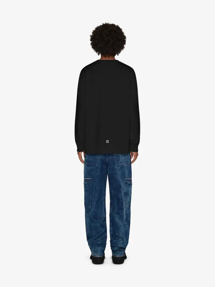 Givenchy GIVENCHY Archetype Slim Fit Sweatshirt In Fleece Black Men Sweatshirts and Hoodies