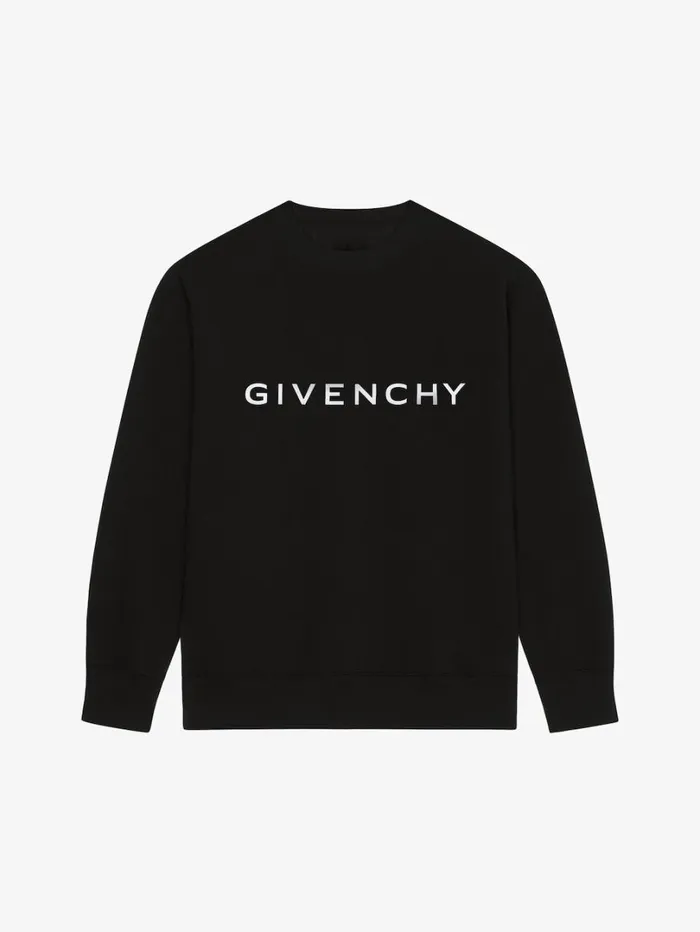 Givenchy GIVENCHY Archetype Slim Fit Sweatshirt In Fleece Black Men Sweatshirts and Hoodies