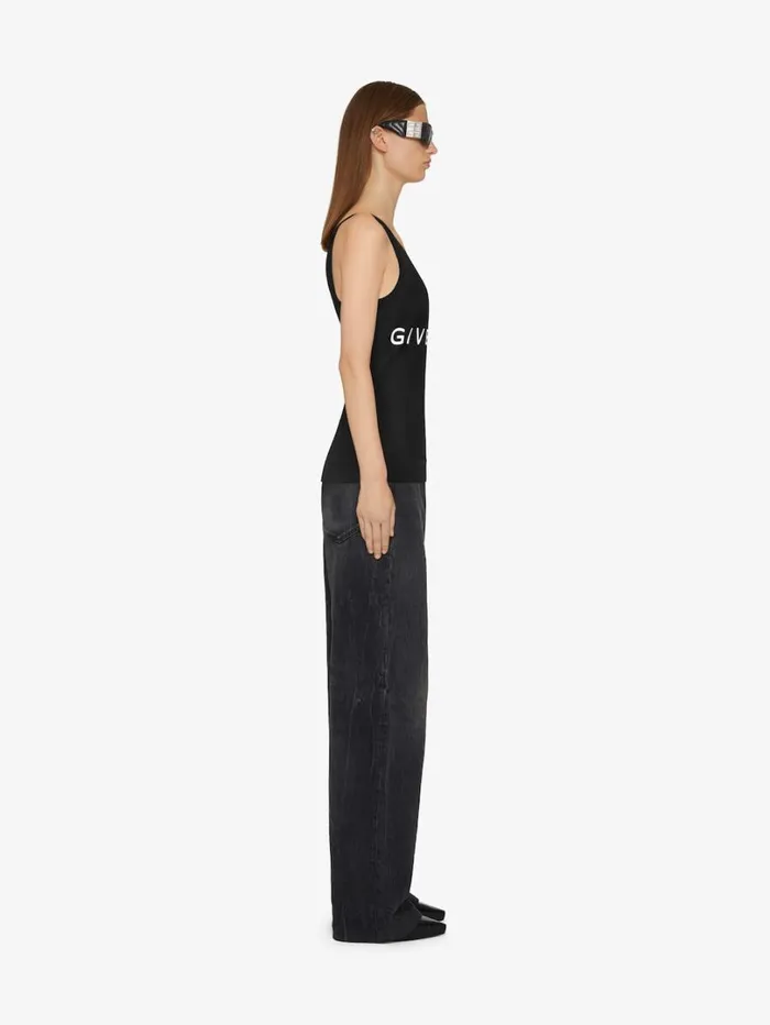 Givenchy GIVENCHY Archetype Slim Fit Tank Top In Cotton Black Women TShirts