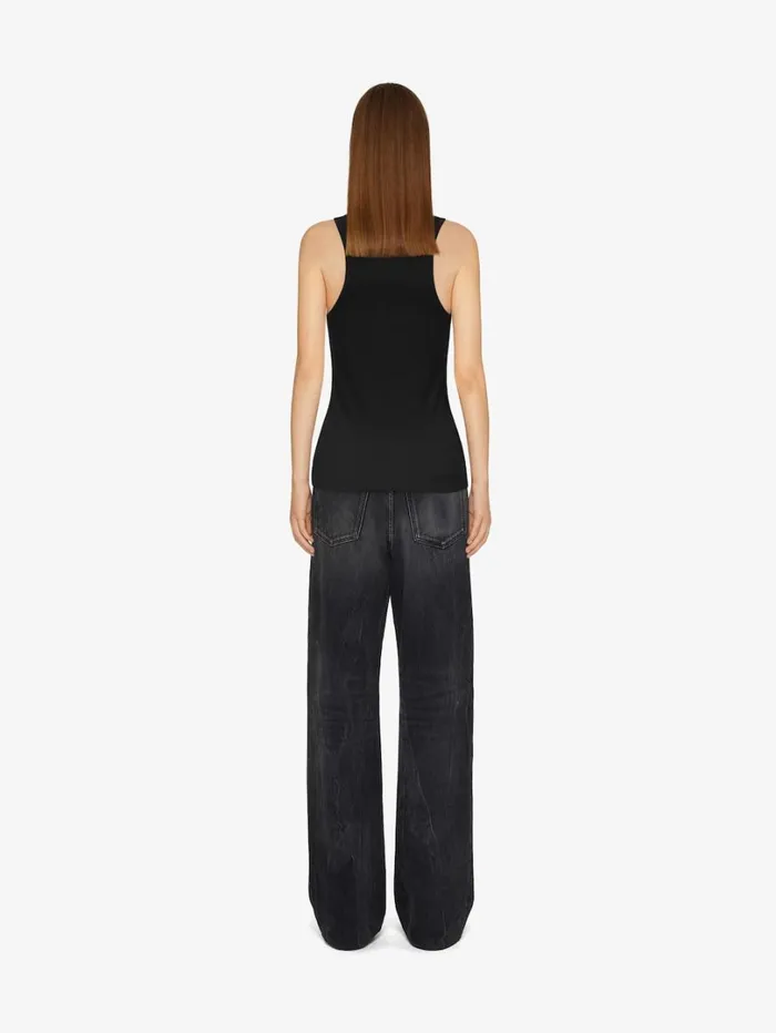 Givenchy GIVENCHY Archetype Slim Fit Tank Top In Cotton Black Women TShirts