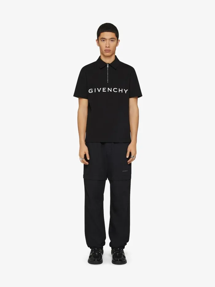 Givenchy GIVENCHY Archetype Zipped Polo Shirt In Cotton Black Men TShirts