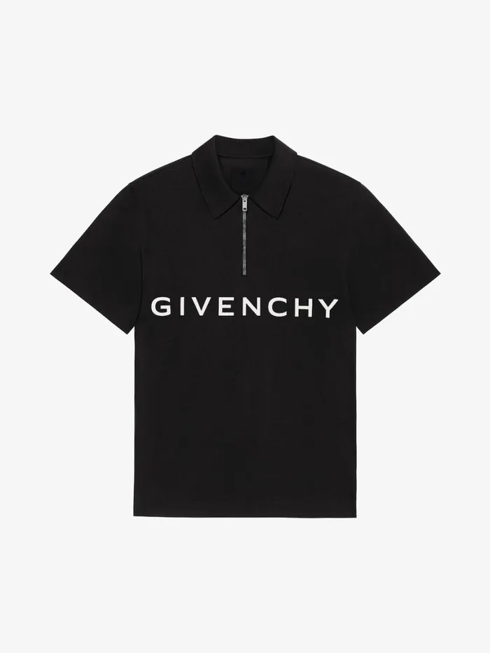Givenchy GIVENCHY Archetype Zipped Polo Shirt In Cotton Black Men TShirts