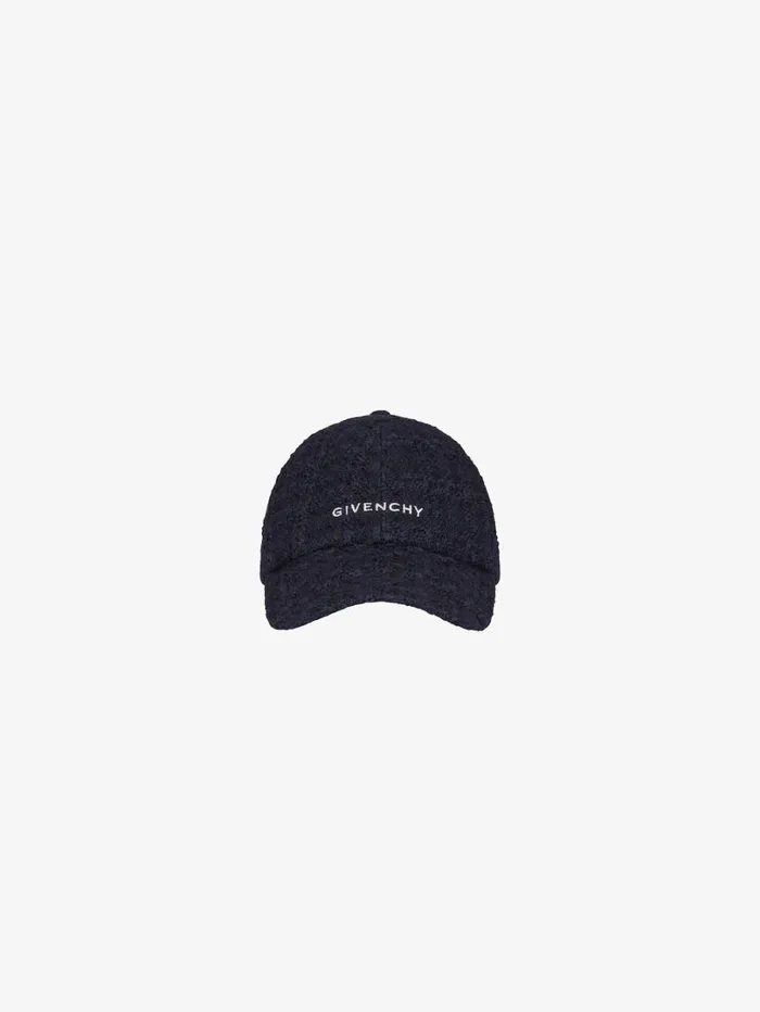 Givenchy GIVENCHY Embroidered Cap In Tweed Dark Blue Women Beanies and Caps