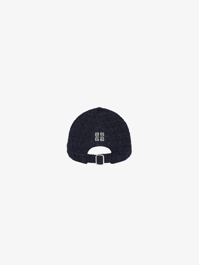 Givenchy GIVENCHY Embroidered Cap In Tweed Dark Blue Women Beanies and Caps