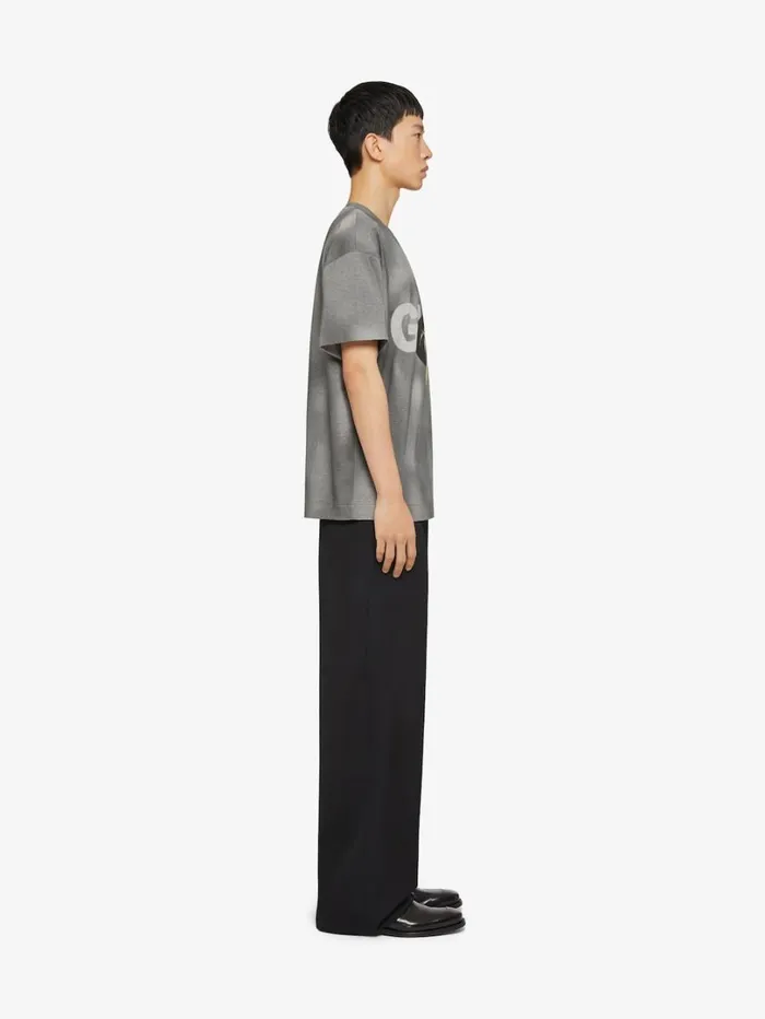 Givenchy GIVENCHY Flower Boxy Fit Tshirt In Tie And Dye Cotton Black Men TShirts